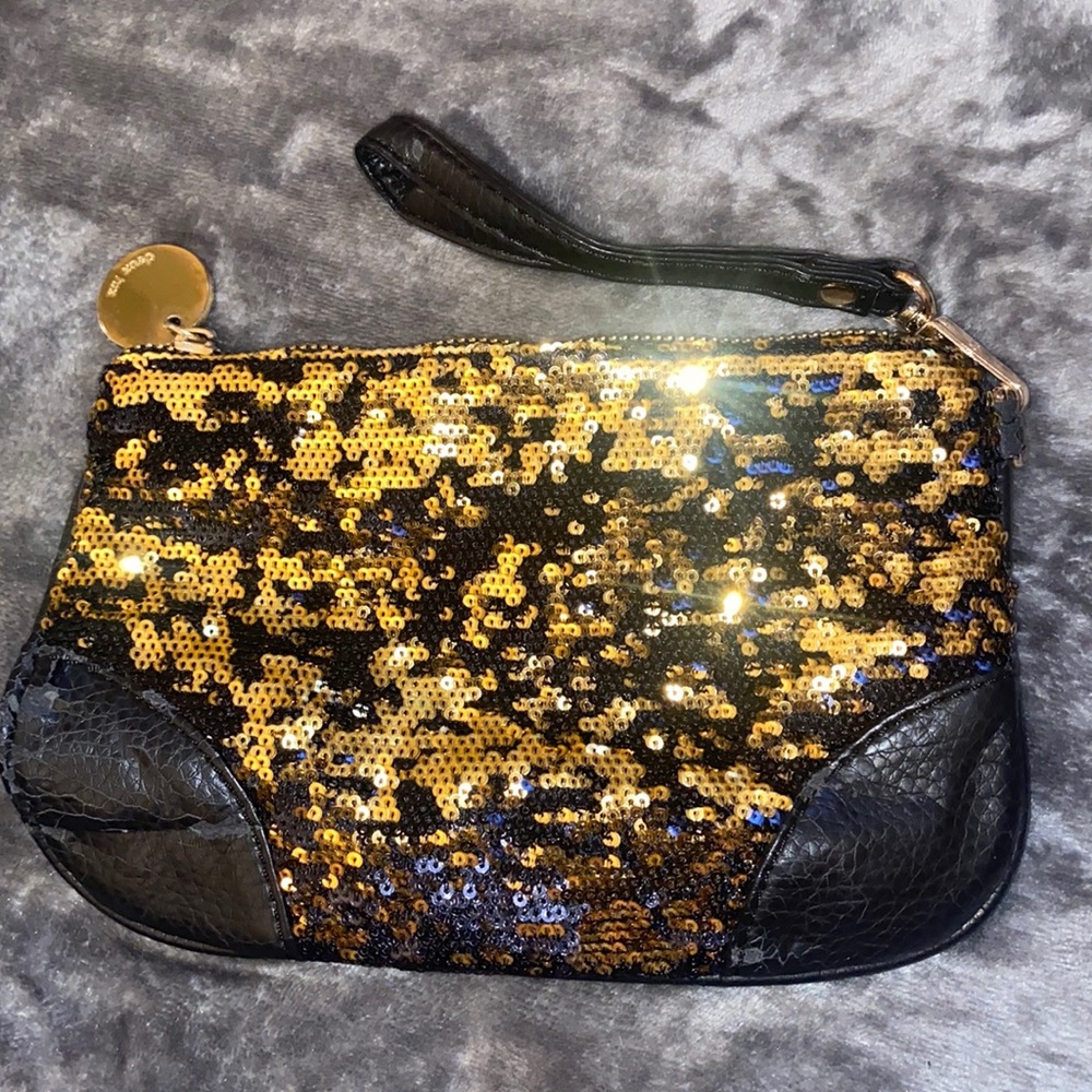 Deux lux sequin wristlet